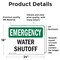 Signmission Water Shutoff, 24 in W x Rectangle, Vinyl Decal OS-2PACK-EM-D-1824-L-10363 - alternate 5